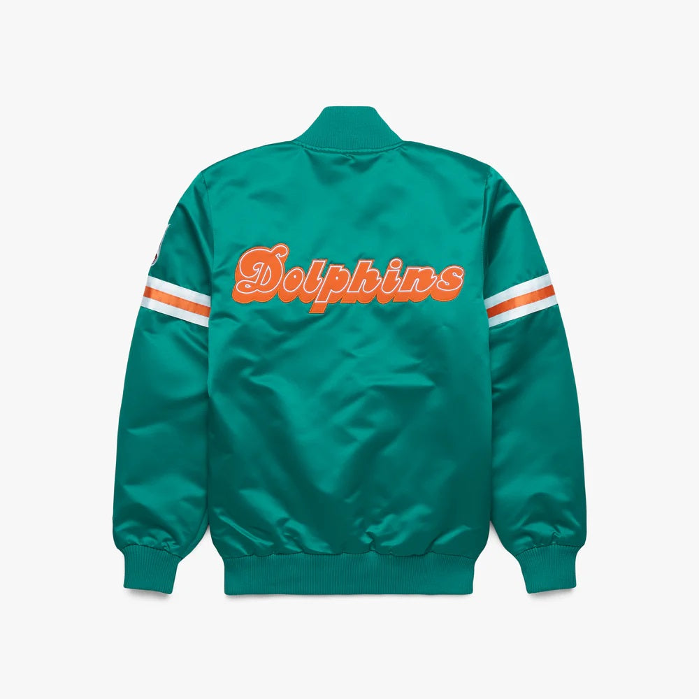 Starter Miami Dolphins Heavyweight Satin Jacket - detail view
