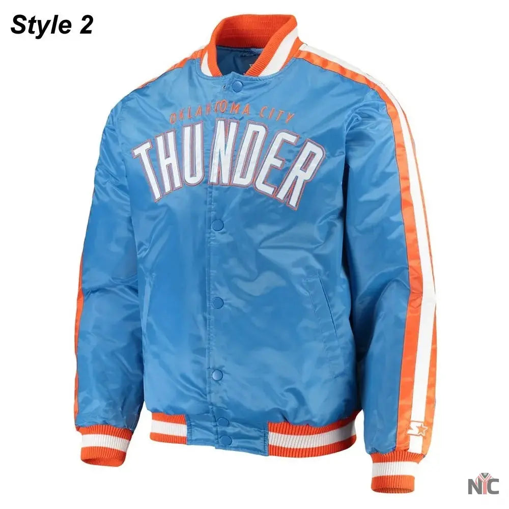 Starter Oklahoma City Thunder Orange and Blue Jacket Clanton Jacket