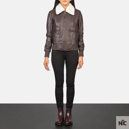 Stella G-1 Maroon Leather Bomber Jacket Clanton Jacket