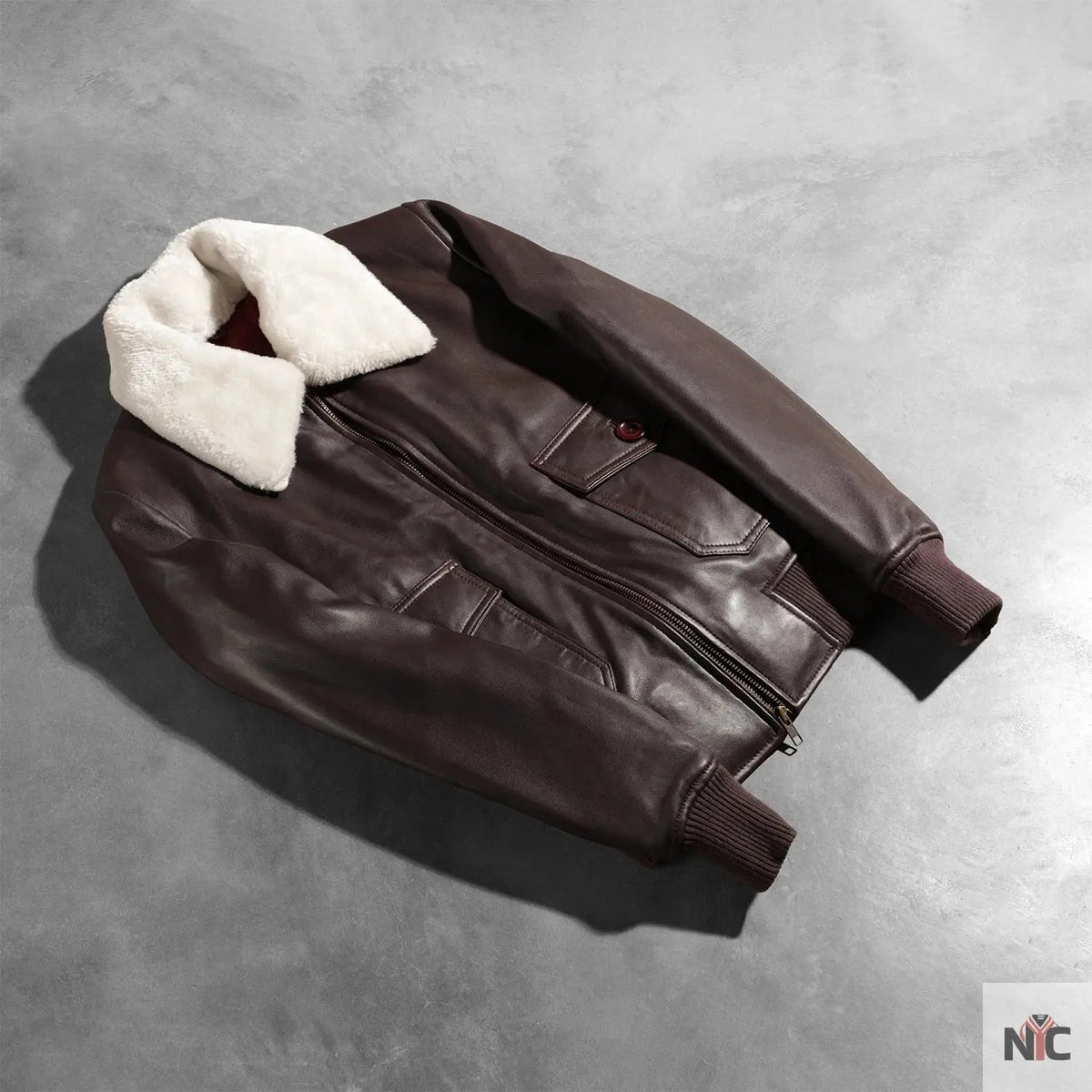 Stella G-1 Maroon Leather Bomber Jacket Clanton Jacket