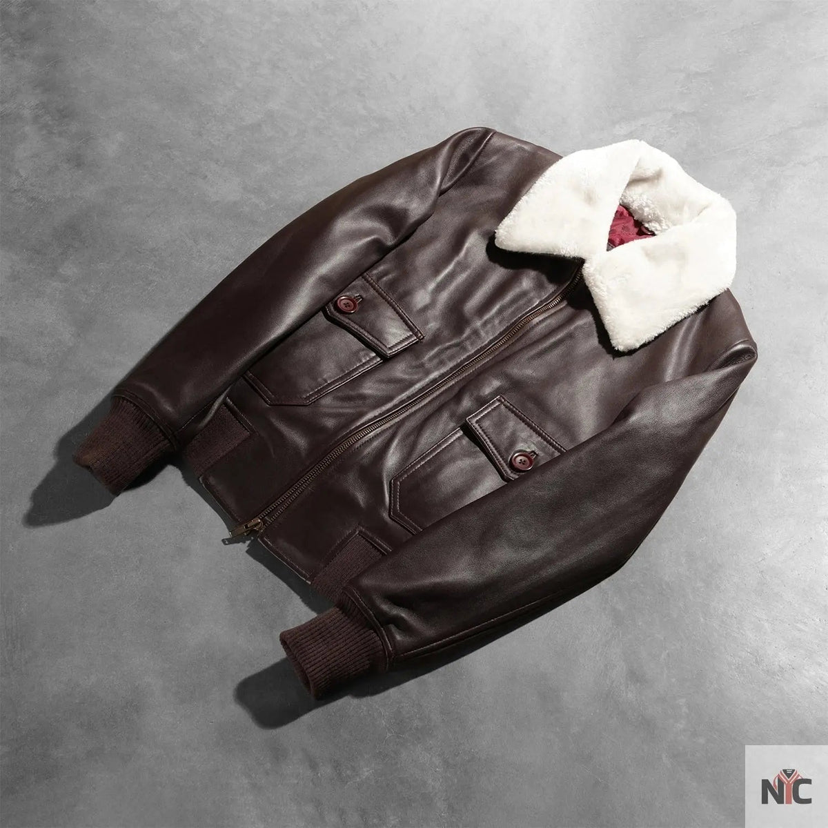 Stella G-1 Maroon Leather Bomber Jacket Clanton Jacket