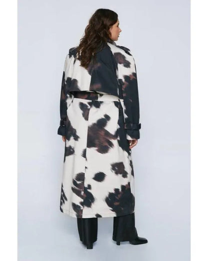 Sunny Nights S01 Rachel House Cow Print Trench Coat