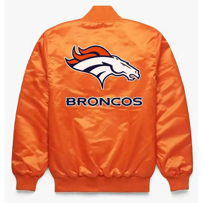 Super Bowl Denver Broncos Orange Satin Jacket - back view