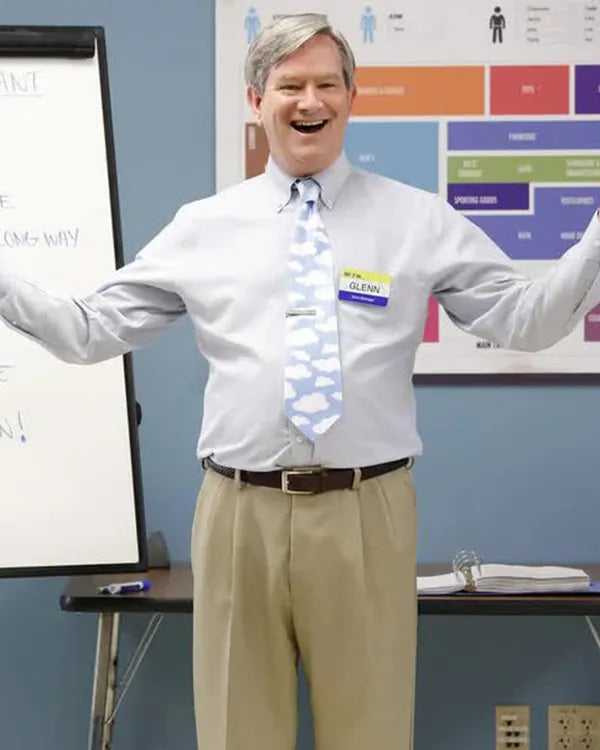 Superstore Mark McKinney Glenn Blue Cloudy Tie