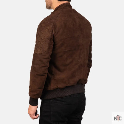 Sven Mocha Suede Bomber Jacket Clanton Jacket