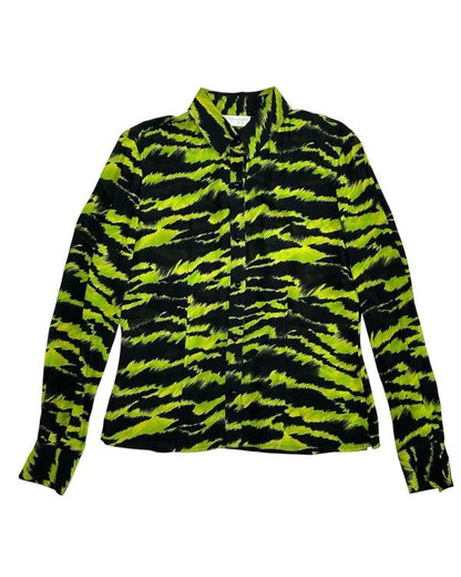 The Nanny S04 Renee Taylor Green Zebra Print Shirt - view 2