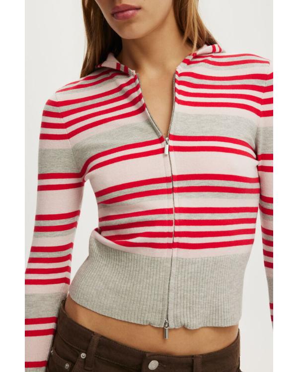 Elsbeth S04 Carrie Preston Striped Knit Hoodie - view 4