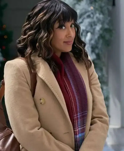Tamera Mowry-Housley Tidings for the Season Brown Coat