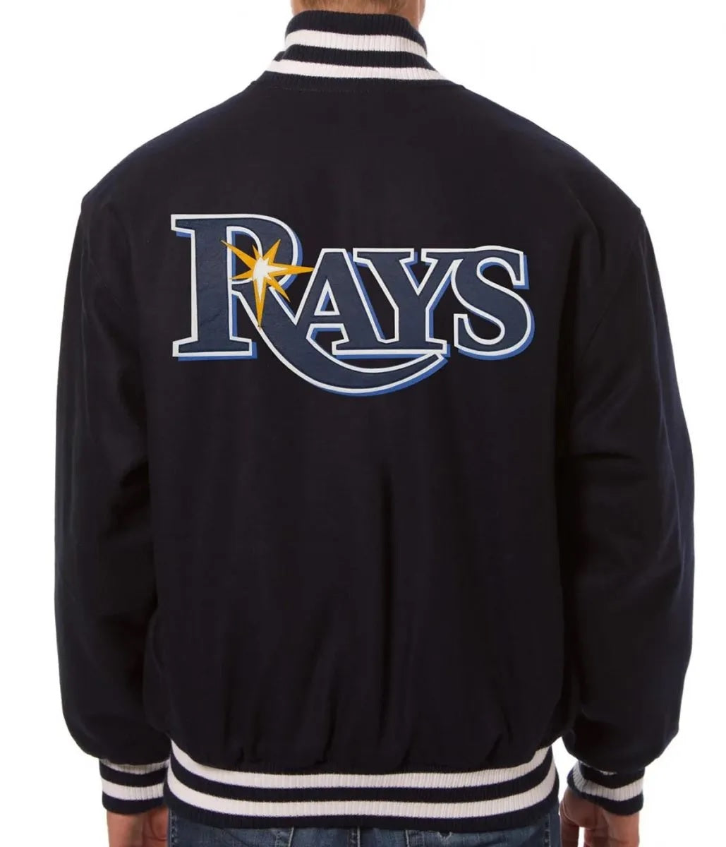 Tampa Bay Rays Black Wool Jacket - back view