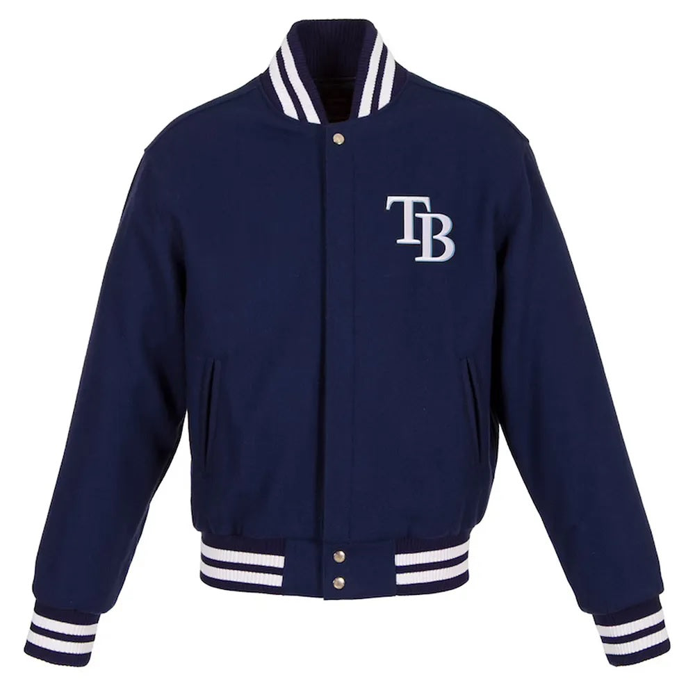 Tampa Bay Rays Black Wool Jacket - side view