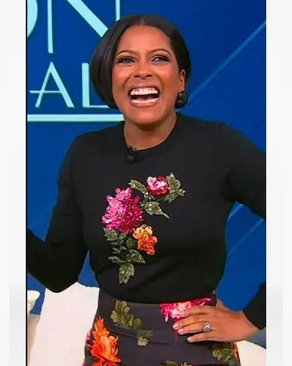 Tamron Hall Show Tamron Hall Floral Sequin Sweater