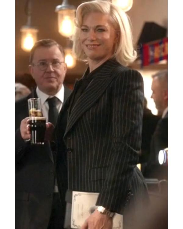 Ted Lasso S04 Hannah Waddingham Black Pinstripe Blazer