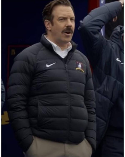 Jason Sudeikis Ted Lasso Season 4 Black Puffer Jacket