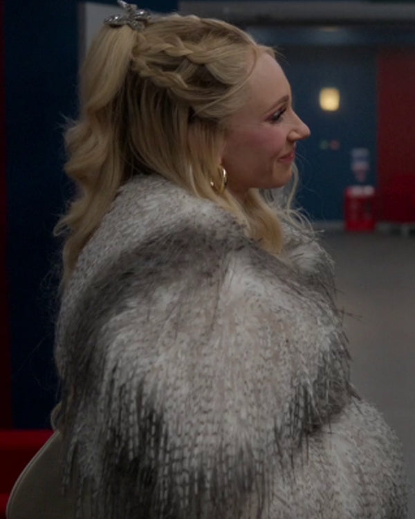 Ted Lasso S04 Juno Temple Faux Fur Lace Up Leather Jacket