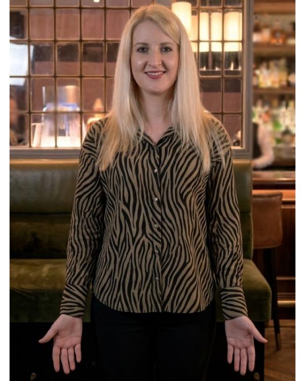 Ted Lasso S04 Visitor Brown Zebra Print Blouse