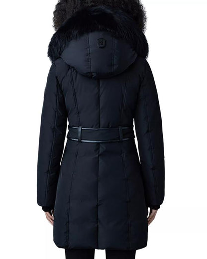 A Merry Little Ex-Mas 2025 Jameela Jamil Black Fur-Trim Coat