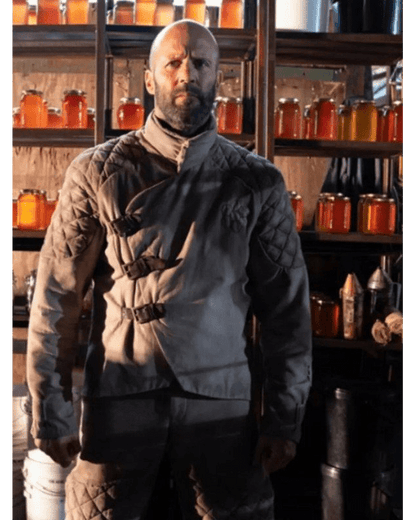 The Beekeeper 2024 Jason Statham Brown Quilted Jacket