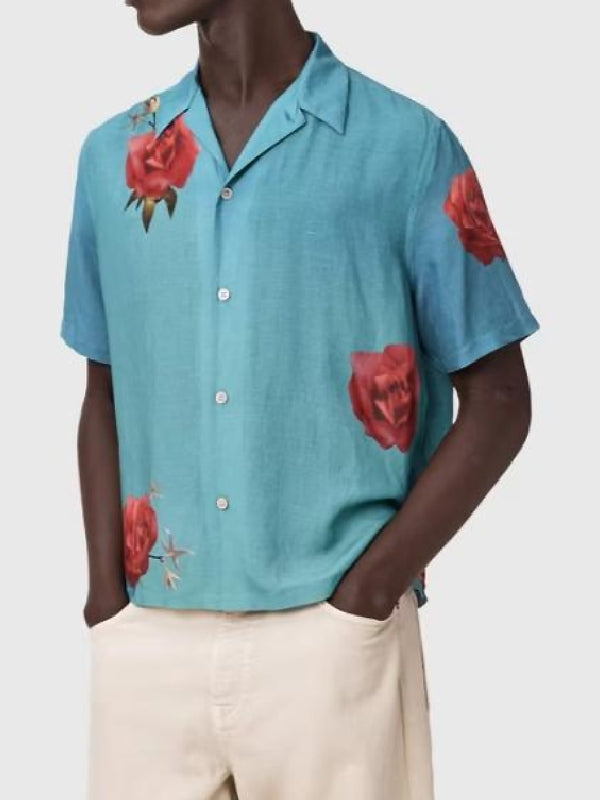 The Celebrity Traitors S2 Michael Sheen Blue Floral Shirt - view 3