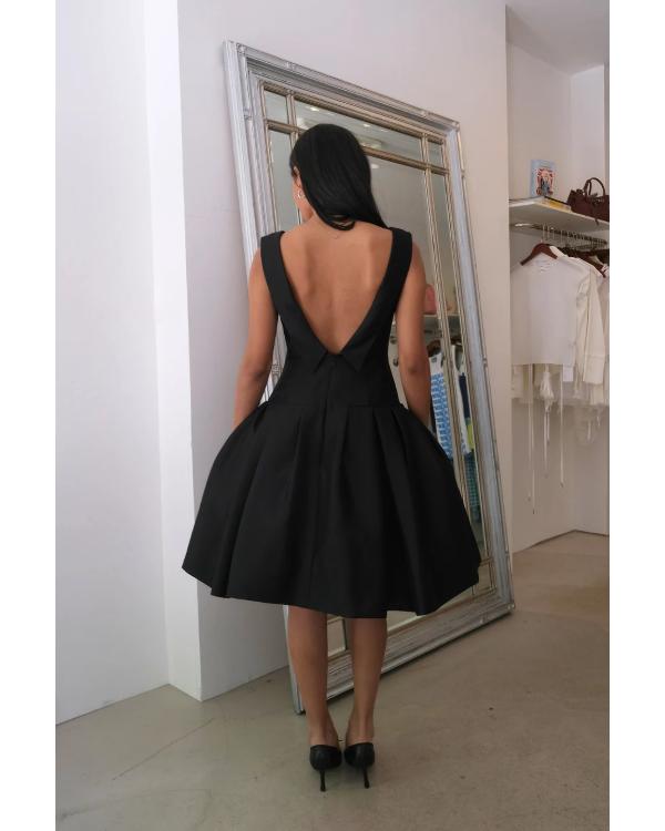 The Celebrity Traitors S02 Claudia Winkleman Black Pleated Dress - view 3