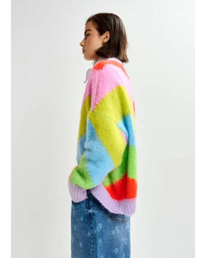 The Celebrity Traitors S02 Hannah Fry Rainbow Striped Sweater - view 3