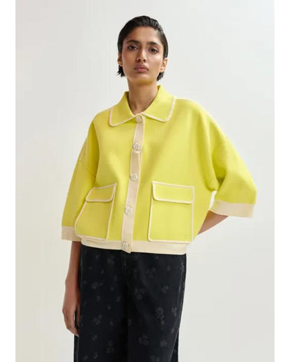 Hannah Fry The Celebrity Traitors S2 Yellow Cardigan - view 2