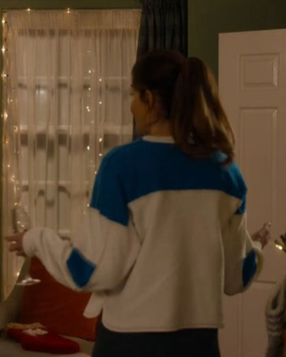 The Family Plan 2 Michelle Monaghan Blue and White Sweatshirt