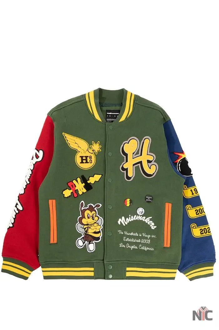 The Hundreds Bridge Burners Forest Green Letterman Jacket Clanton Jacket