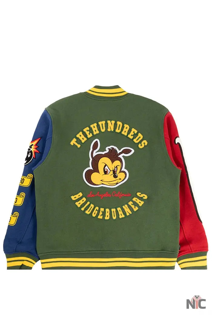 The Hundreds Bridge Burners Forest Green Letterman Jacket Clanton Jacket