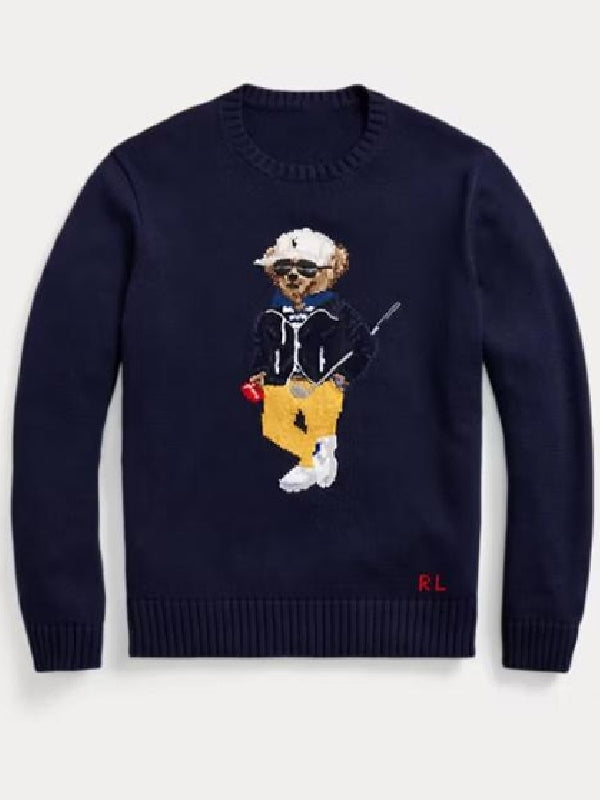 The Kardashians S8 Corey Gamble Navy Bear Sweater
