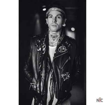 The Neighbourhood Bad Luck Jesse Rutherford Leather Jacket Clanton Jacket