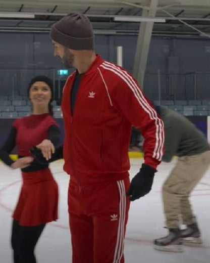 The Thursday Murder Club Tom Ellis Red Tracksuit USA Jackets