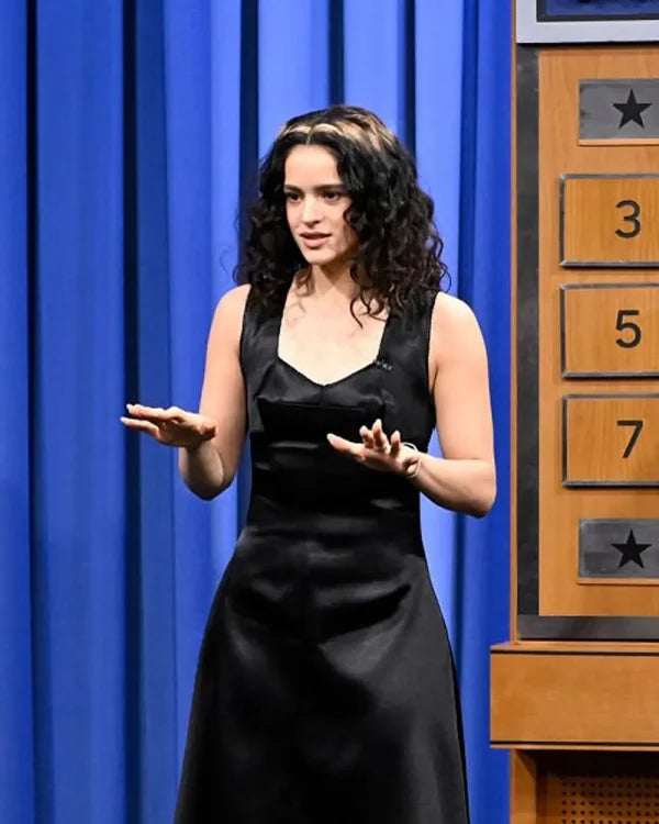 The Tonight Show Starring Jimmy Fallon Rosalía Black Dress - view 2