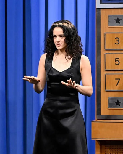The Tonight Show Starring Jimmy Fallon Rosalía Black Dress - view 2