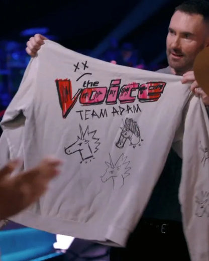 The Voice Season 27 Team Adam White Hoodie - front view