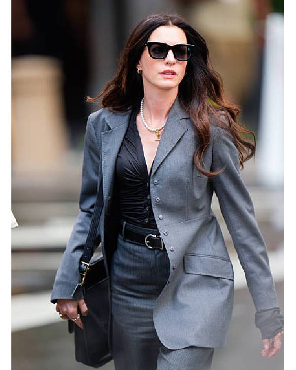 The Devil Wears Prada 2 Anne Hathaway Grey Coat Clanton Jacket