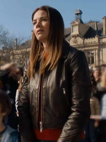 The Family Plan 2 Michelle Monaghan Black Leather Jacket