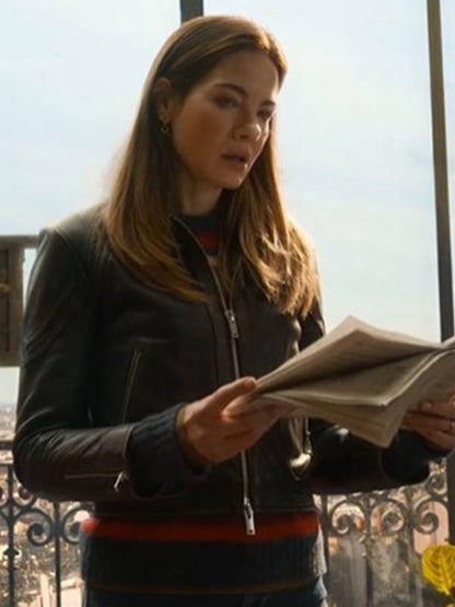 The Family Plan 2 Michelle Monaghan Black Leather Jacket