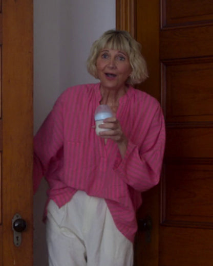 The Four Seasons S02 Kerri Kenney Pink Striped Shirt WorthVee