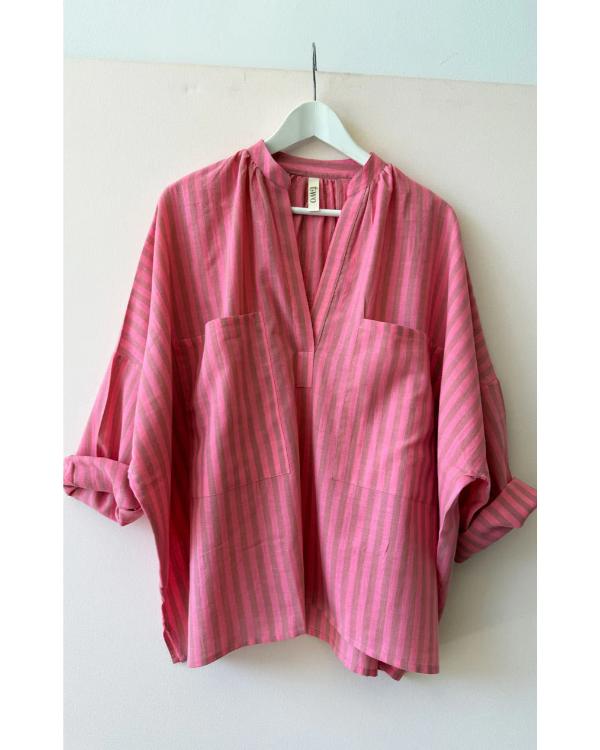 The Four Seasons S02 Kerri Kenney Pink Striped Shirt WorthVee