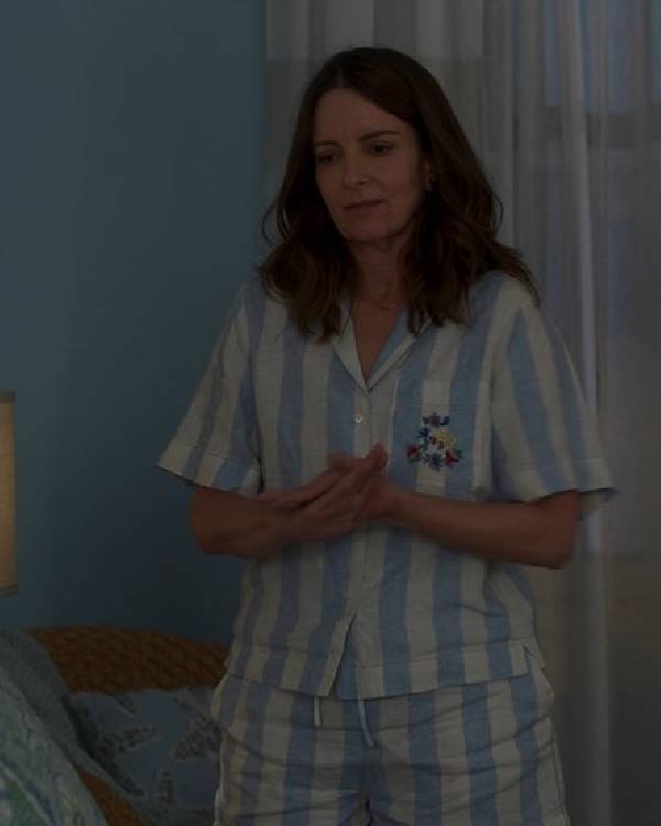 The Four Seasons S02 Tina Fey Blue Striped Pajamas WorthVee