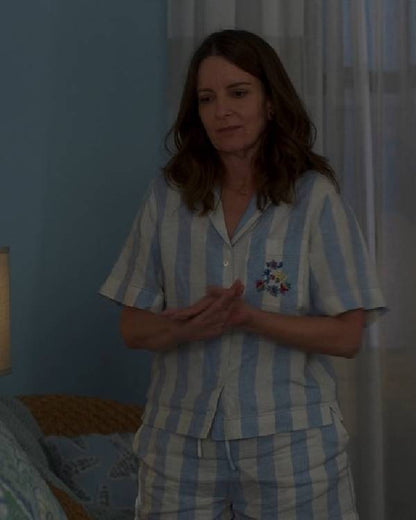 The Four Seasons S02 Tina Fey Blue Striped Pajamas WorthVee