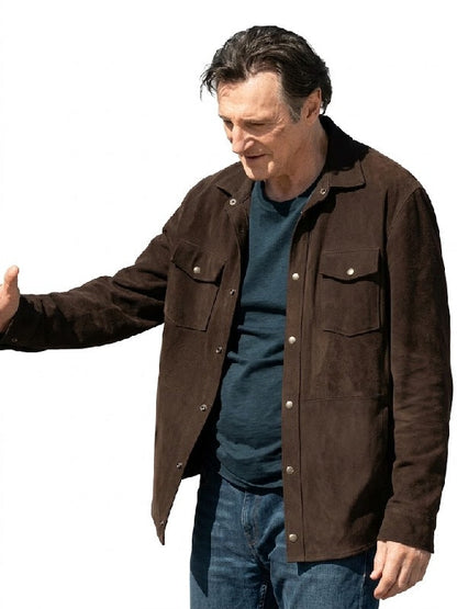 The Mongoose 2026 Liam Neeson Brown Jacket