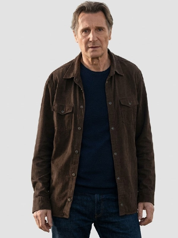 The Mongoose 2026 Liam Neeson Brown Jacket