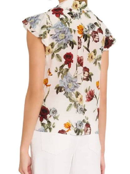 The Today Show Laura Jarrett White Floral Silk Top