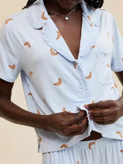 The Valley S3 Janet Caperna Croissant Print Shorts Set