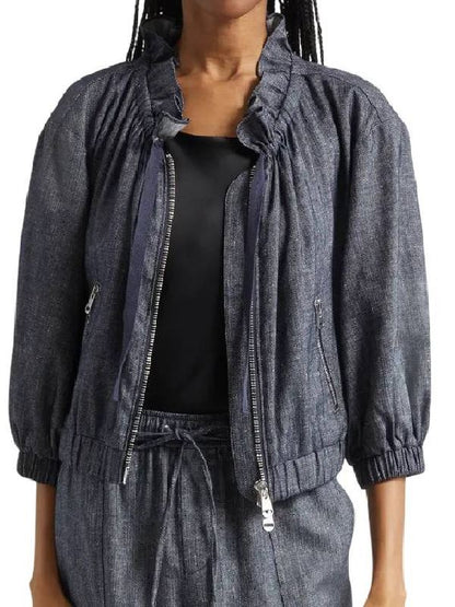 The View 2026 Joy Behar Gray Ruffle Neck Jacket