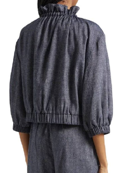 The View 2026 Joy Behar Gray Ruffle Neck Jacket