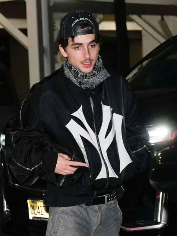Timothée Chalamet SNL Afterparty New York City Bomber Jacket Clanton Jacket