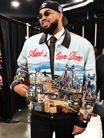Today 2026 Karl-Anthony Towns Printed Leather Jacket