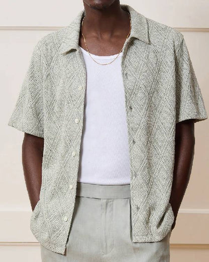 Today Anthony Mackie Sage Green Knit Shirt Clanton Jacket